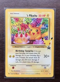 Pokemon TCG ______'s Pikachu 24/53 Wotc Promo Holo English HP 50 Himeno - Image 1