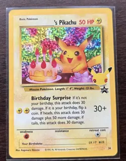 Pokemon TCG ______'s Pikachu 24/53 Wotc Promo Holo English HP 50 Himeno - Image 2