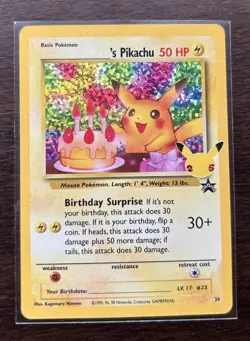 Pokemon TCG ______'s Pikachu 24/53 Wotc Promo Holo English HP 50 Himeno - Image 3