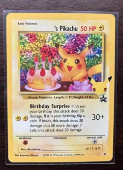 Pokemon TCG ______'s Pikachu 24/53 Wotc Promo Holo English HP 50 Himeno - Image 5