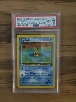 Pokemon League BLACK STAR PSYDUCK PROMO #20 PSA 10 Cert # 65307185 - Image 1