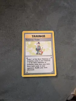 Pokemon TCG Pokemon Trader Base Set 77/102 Regular Trainer Card LP - Image 1