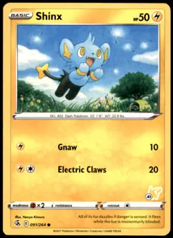 Pokemon - Shinx - (#41 Pikachu Stamped) #091/264 - Battle Academy 2022 Promo - Image 1