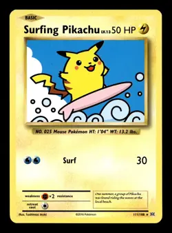 Surfing Pikachu 111/108 XY - Evolutions Secret Rare Pokemon TCG - Image 1