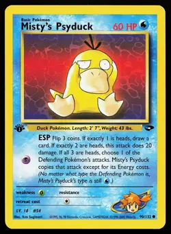 Misty's Psyduck 90/132 Common 1st Edition Gym Challenge Pokemon Card - Image 1