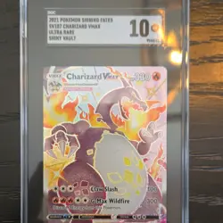 Pokemon TCG Charizard VMAX SV107/SV122 Shining Fates Ultra Rare Full Art SGC 10 - Image 1