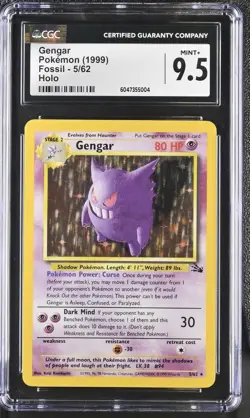 Gengar Pokemon 1999 Fossil Holo 5/62 Cgc 9.5 Vintage Mint+ - Image 1
