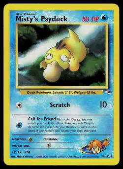 Pokemon Card - Misty's Psyduck Gym Heroes 54/132 Uncommon - Image 1