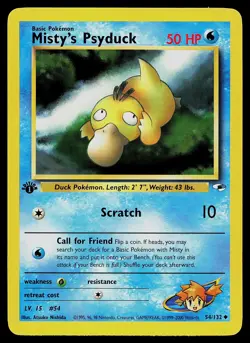 Pokemon Card - Misty's Psyduck Gym Heroes 54/132 Uncommon 1st Edition - Image 1