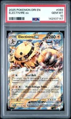 Electivire EX 069/182 Double Rare GEM MINT PSA 10. Pokemon S&V Destined Rivals - Image 1