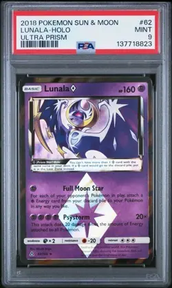 Lunala Prism Star 62/156 MINT PSA 9. Pokemon S&M Ultra Prism - Image 1