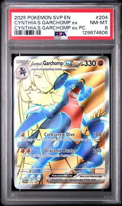 Cynthia's Garchomp EX SVP204 NM-MINT PSA 8. Pokemon S&V Black Star Promos - Image 1