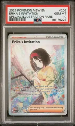 Erika's Invitation S.I.R GEM MINT PSA 10. Pokemon S&V 151 Mew EN - Image 1