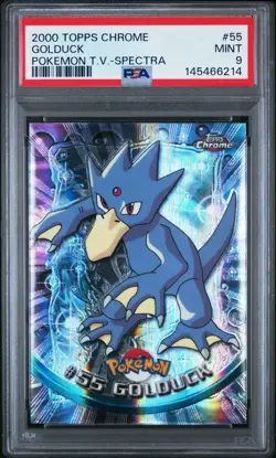 Golduck #55 Spectra Chrome MINT PSA 9. Pokemon T.V. Topps Chrome - Image 1