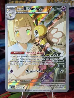 Pokemon TCG Illustration Rare Lillie's Ribombee Card Journey Together, 164/159 - Image 1