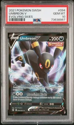 Umbreon V 094/203 Ultra Rare GEM MINT PSA 10. Pokemon SW&SH Evolving Skies - Image 1