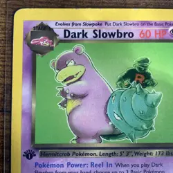 Pokemon TCG: Dark Slowbro 29/82 Team Rocket 1st Edition LP RARE 2000 - Image 2