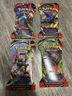 New Four Sleeved Phantasmal Flames Pokemon Booster Packs - Image 1