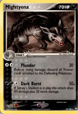 Mightyena 18/108 Power Keepers Pokemon Card TCG - Image 1