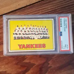 1967 Topps Yankees Team Card #131 with Mickey Mantle PSA 7.5 - Image 1