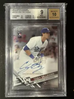 Cody Bellinger 2017 Topps Chrome On-Card Rookie Auto Card Mint 9 Auto 10 (BGS) - Image 1
