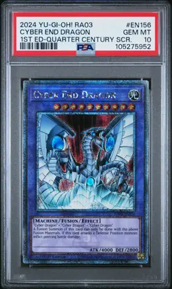 2024 YU-GI-OH! RA03-QUARTER CENTURY BONANZA #EN156 CYBER END DRAGON PSA 10 - Image 1