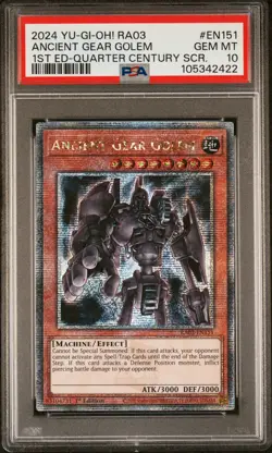 2024 YU-GI-OH! RA03-QUARTER CENTURY BONANZA #EN151 ANCIENT GEAR GOLEM PSA 10 - Image 1