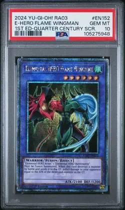 2024 YU-GI-OH! RA03-QUARTER CENTURY BONANZA ELEMENTAL HERO FLAME WINGMAN PSA 10 - Image 1