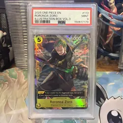 2025 ONE PIECE PROMOS ILLUSTRATION BOX VOL.3 #113 RORONOA ZORO PSA 9 - Image 1
