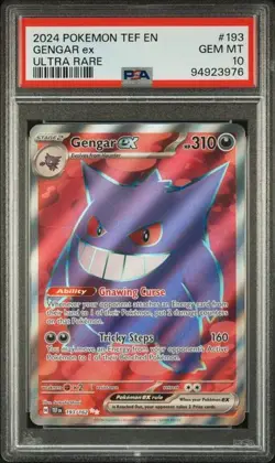 2024 POKEMON TEF EN-TEMPORAL FORCES ULTRA RARE #193 GENGAR EX PSA 10 - Image 1