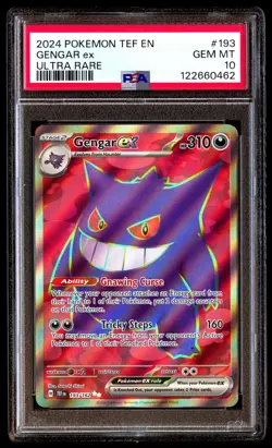 PSA 10 Gengar EX 193 Pokemon Tef En Temporal Forces 2024 Ultra Rare - Image 1
