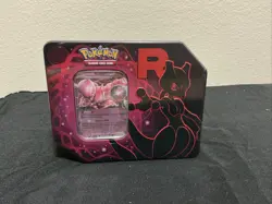 *SEALED* Pokemon TCG Team Rocket Mewtwo ex Tin [5 Booster Packs + Promo Card] - Image 1