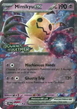 1x Mimikyu ex (Journey Together Stamped) - 069/159 - Double Rare NM-Mint Pokemon - Image 1
