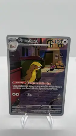 Pokemon Gumshoos Me01: Mega Evolution 153/132 Illustration Rare Holo 100 HP Bite - Image 1