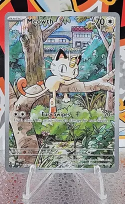 Meowth 106/094 Illustration Rare Phantasmal Flames Pokemon Holo Near Mint - Image 1