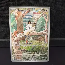 Meowth 106/094 Illustration Rare Phantasmal Flames Pokemon Holo Near Mint - Image 1