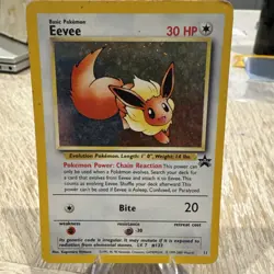 Pokemon Eevee TCG #11 Black Star Holo Promo Card 1999 WOTC HP - Image 1