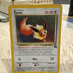 Pokemon Eevee TCG #11 Black Star Holo Promo Card 1999 WOTC HP - Image 2