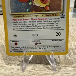 Pokemon Eevee TCG #11 Black Star Holo Promo Card 1999 WOTC HP - Image 3