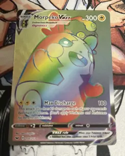 2020 Pokemon Sword & Shield Base Set Morpeko Vmax Rainbow Rare Mint No.204 - Image 1