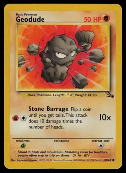 Geodude 47/62 Fossil Pokemon TCG MP - Image 1