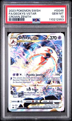 2023 POKEMON SWORD & SHIELD CROWN ZENITH #GG46 FULL ART/DEOXYS VSTAR PSA 10 - Image 1