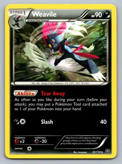 Pokemon TCG XY - Steam Siege Weavile 61/114 - Image 1