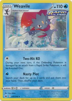 Pokemon - Weavile - 031/198 - Holo Rare - Chilling Reign - Lightly Played - Image 1