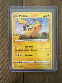 Pokemon TCG Pikachu SWSH039 General Mills 25th Anniversary Black Star Promo Card - Image 1