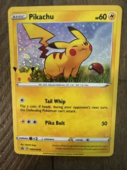 Pokemon TCG Pikachu SWSH039 General Mills 25th Anniversary Black Star Promo Card - Image 4