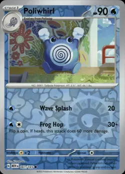 Poliwhirl 061/165 - Reverse Holo - Scarlet & Violet 151 Pokemon TCG NM - Image 1