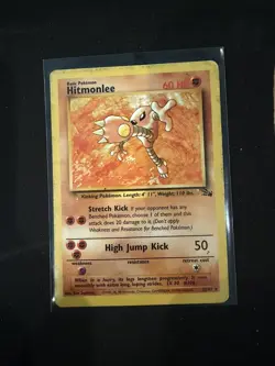 Pokemon TCG Hitmonlee 22/62 Fossil Rare Non-Holo MP - Image 1