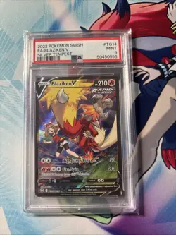 2022 Pokemon SWSH Silver Tempest #TG14 FA/ Blaziken V PSA 9 MINT - Image 1