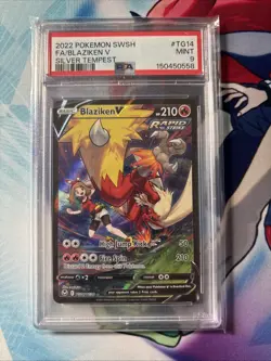 2022 Pokemon SWSH Silver Tempest #TG14 FA/ Blaziken V PSA 9 MINT - Image 2